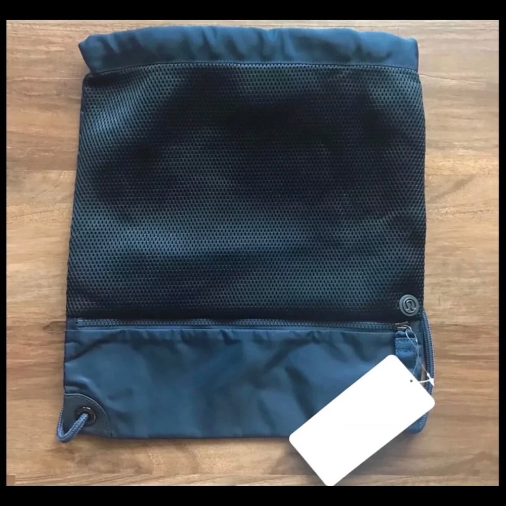 lululemon athletica Navy Blue Mesh Drawstring Backpack